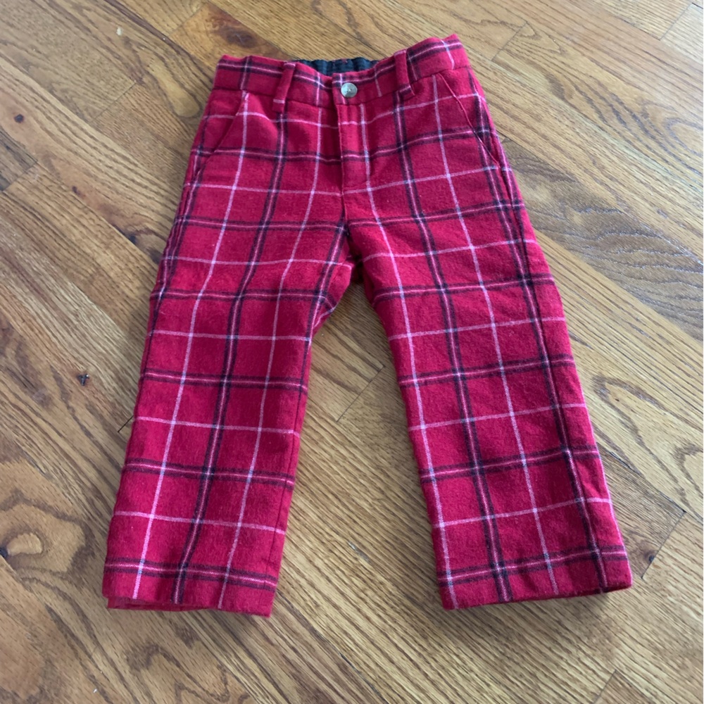 KIDS: Janie and Jack Red Wool Plaid Pants